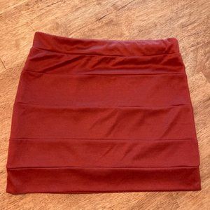 LUSH Short Bodycon Skirt in Rust M